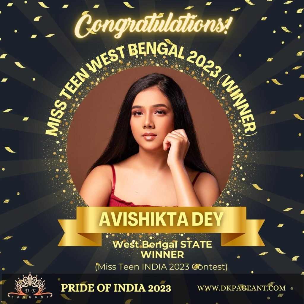 Avishikta dey Miss Teen West Bengal 2023 (Winner) - State Winner Miss ...